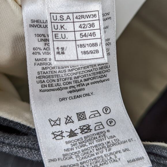 Brooks Brothers 1818 Regent Fit Dress Pants 36x29 Gray Pinstripe Wool USA Made - Picture 5 of 6